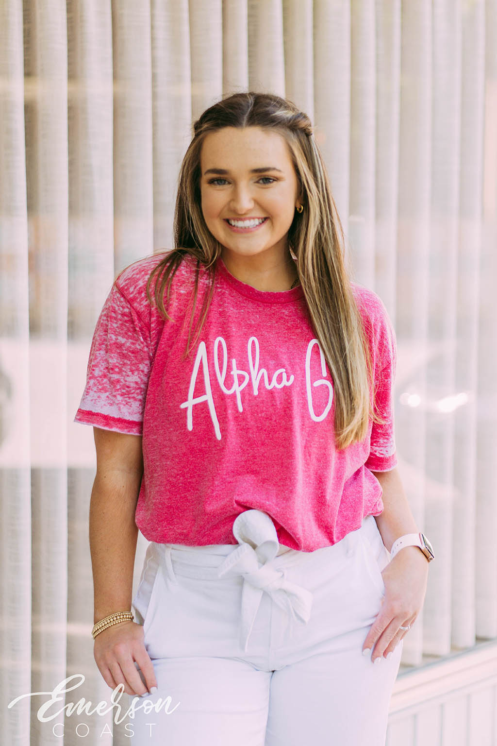 Alpha Gam Recruitment Acid Wash Tee - Emerson Coast