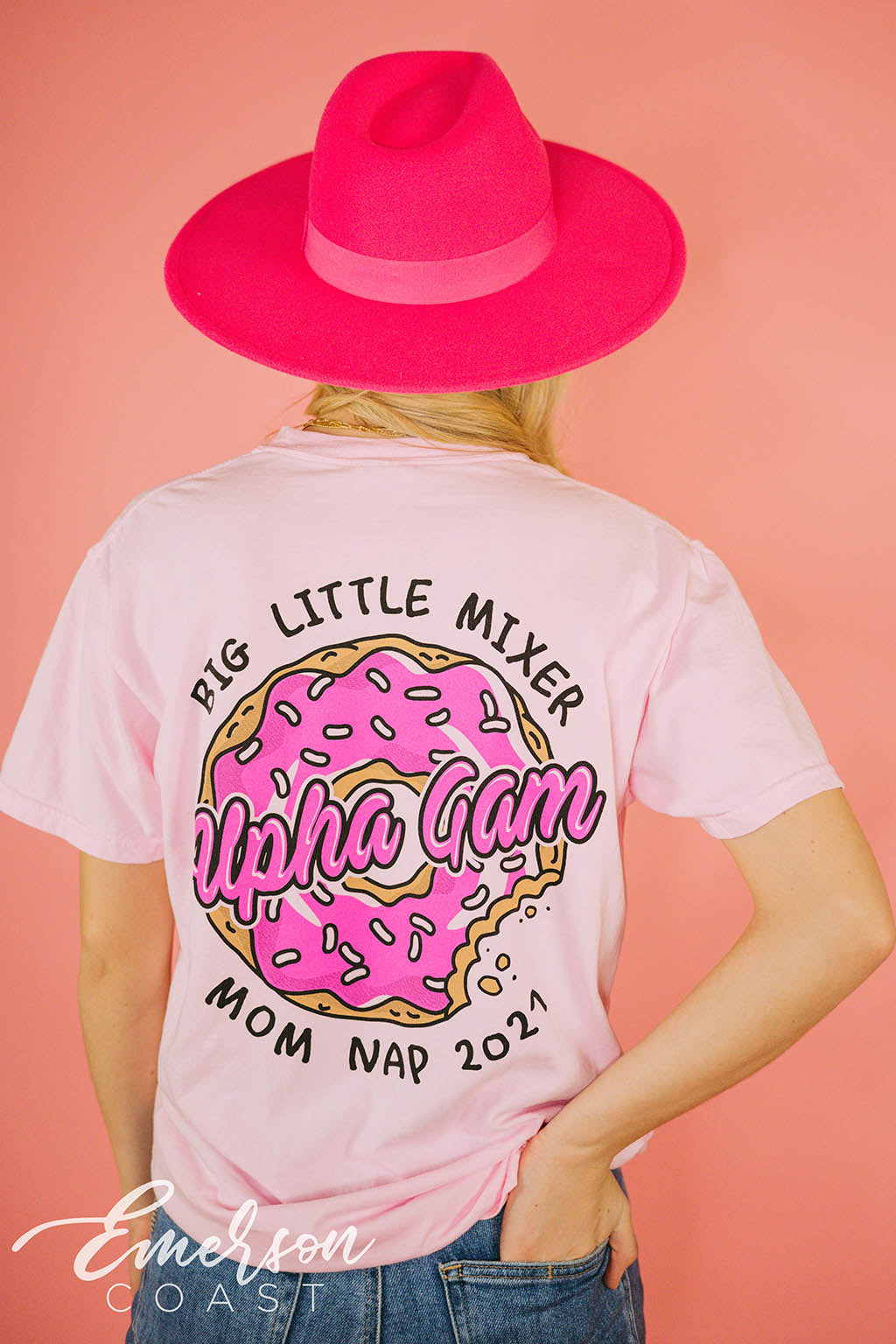 Alpha Gam Donut Big Little Mixer Tee