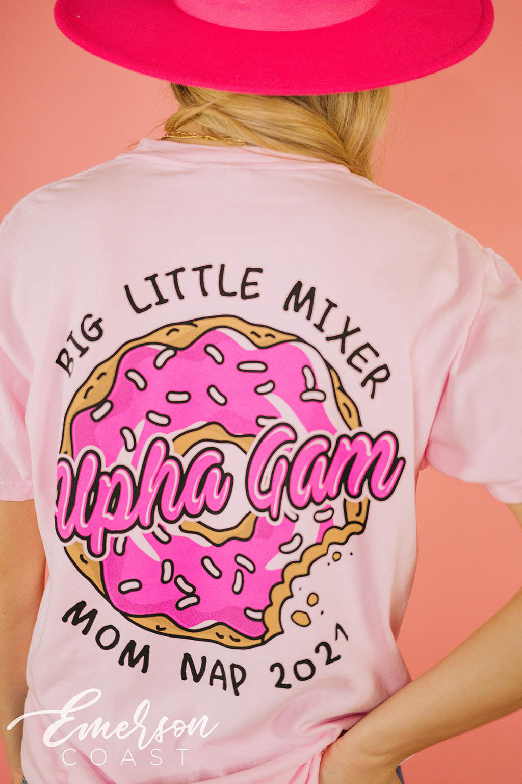 Alpha Gam Donut Big Little Mixer Tee