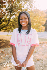 Alpha Gamma Delta PR Simple Colorblock Ringer Tee
