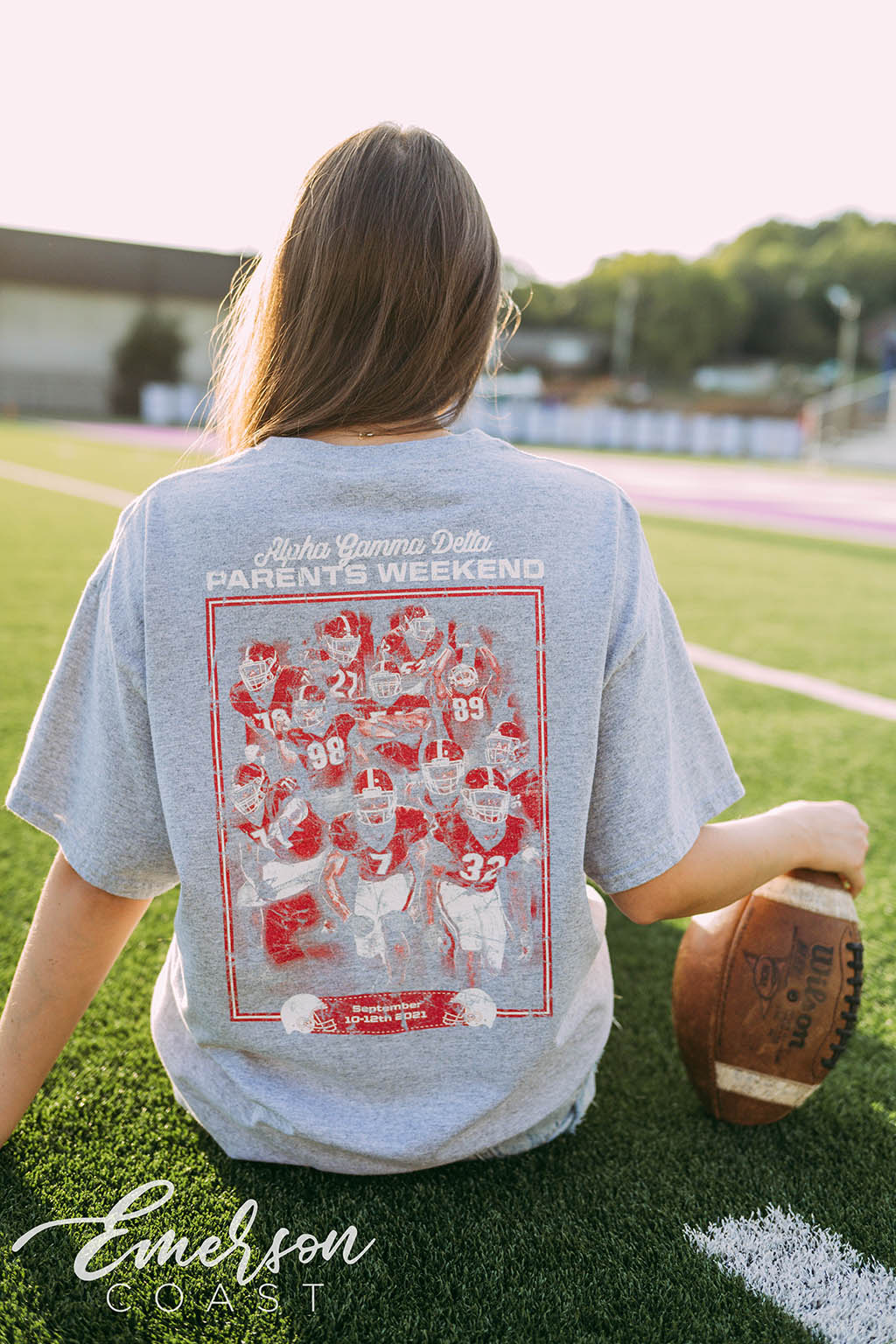 Alpha Gamma Delta Parents Weekend Football Tee
