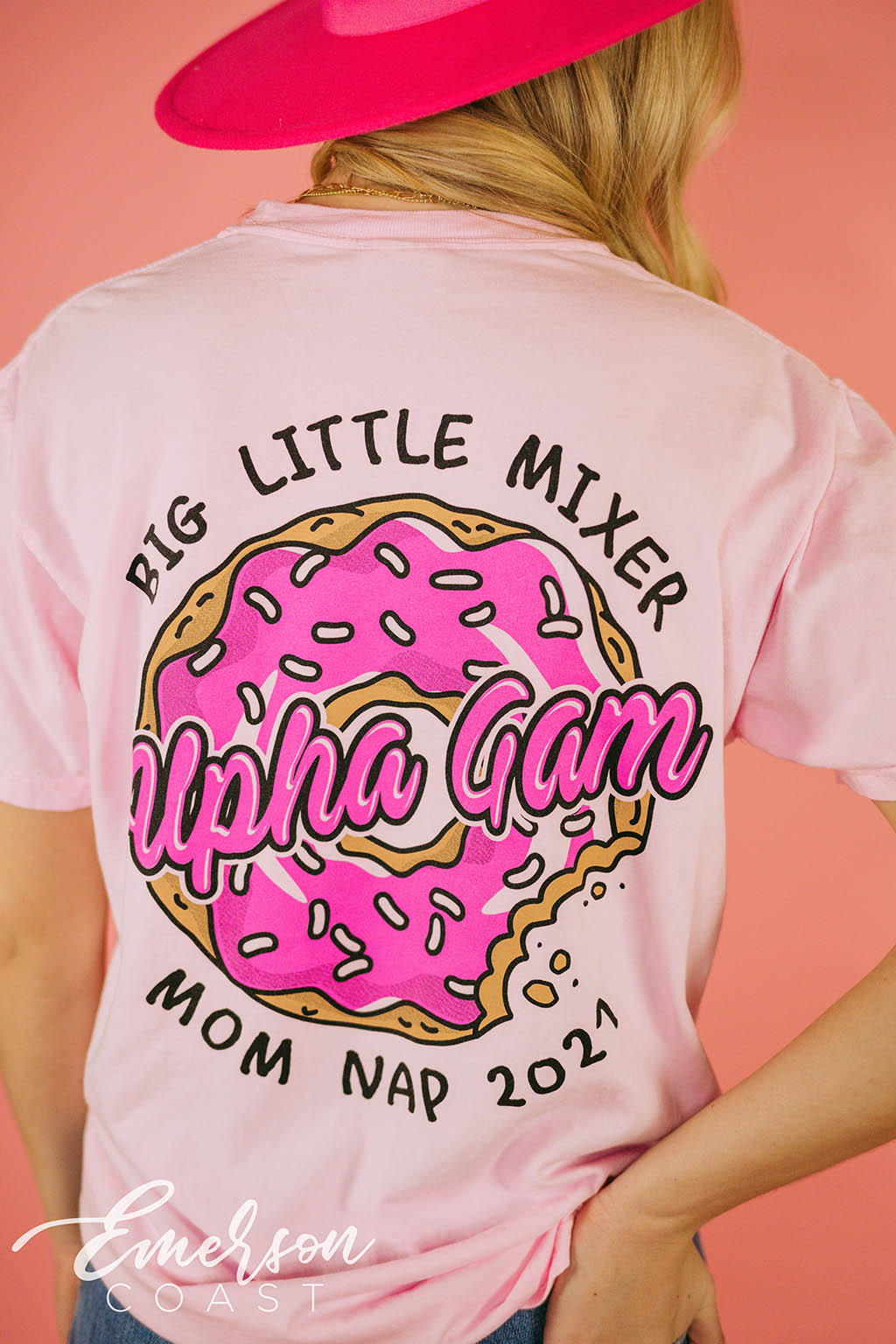 Alpha Gam Donut Big Little Mixer Tee