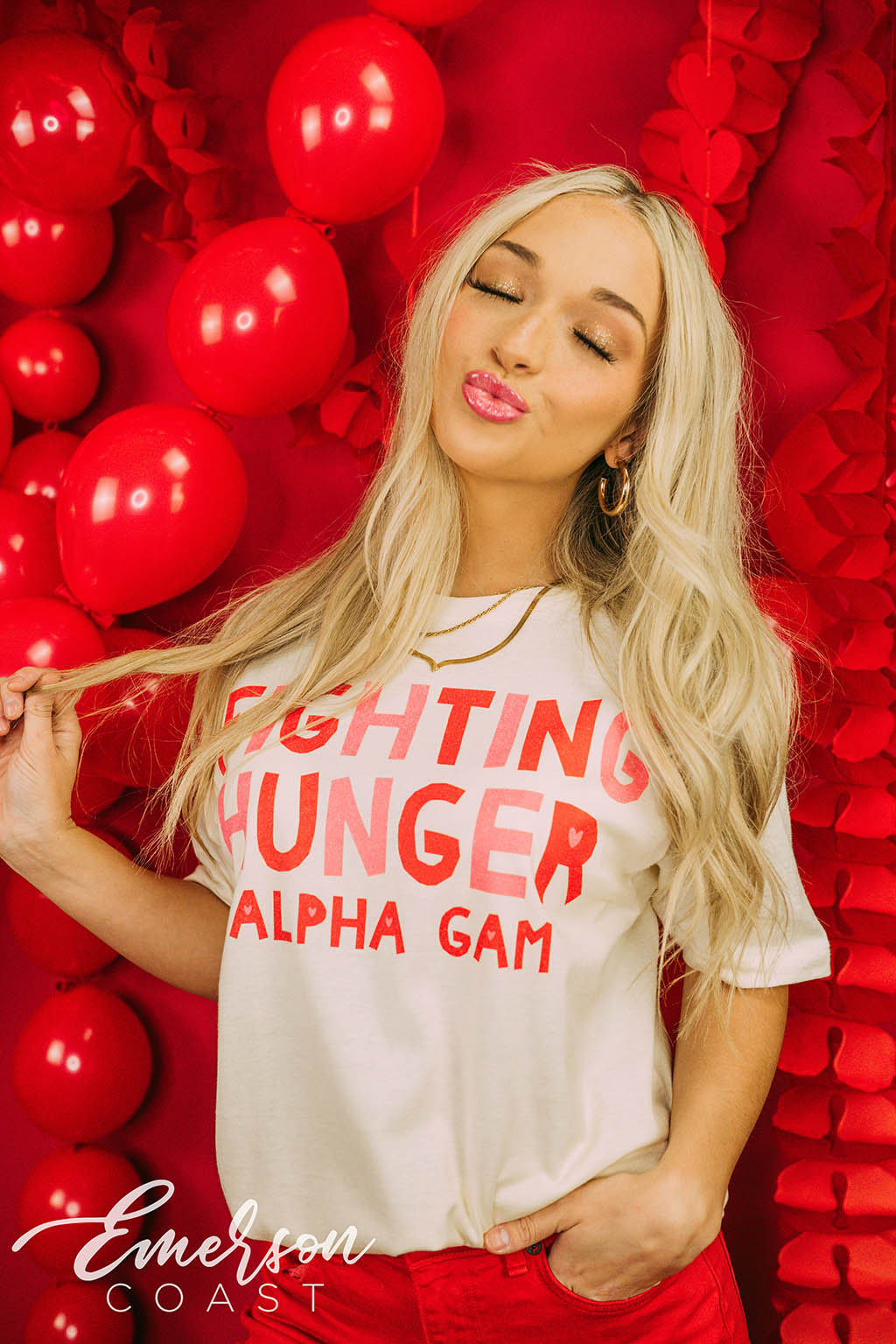 Alpha Gam Philanthropy Fighting Hunger Monochromatic Tee - Emerson Coast