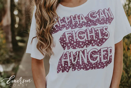 Alpha Gamma Delta Philanthropy Raw Neck Tee