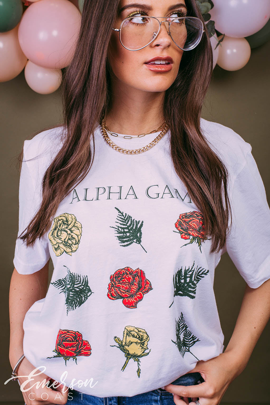 Alpha Gamma Delta Floral PR Tee