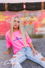 Alpha Gam Hey I Love Alpha Gam Neon Pink Tee