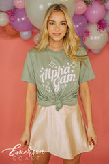 Alpha Gam Pastel Green Recruitment Tee