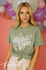 Alpha Gam Pastel Green Recruitment Tee