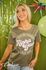 Alpha Gamma Philanthropy Fighting Hunger Raw Neck Tee