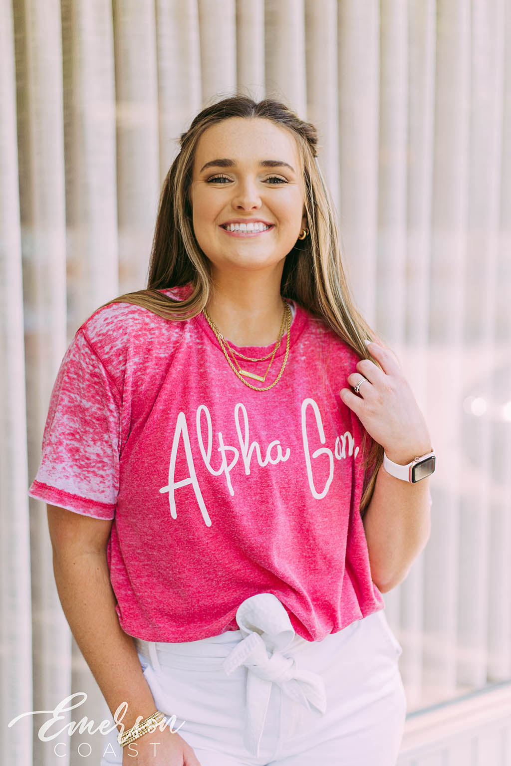 Alpha Gam Recruitment Acid Wash Tee - Emerson Coast