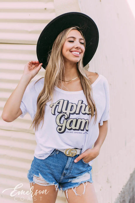 Alpha Gam Slouchy Recruitment Tee