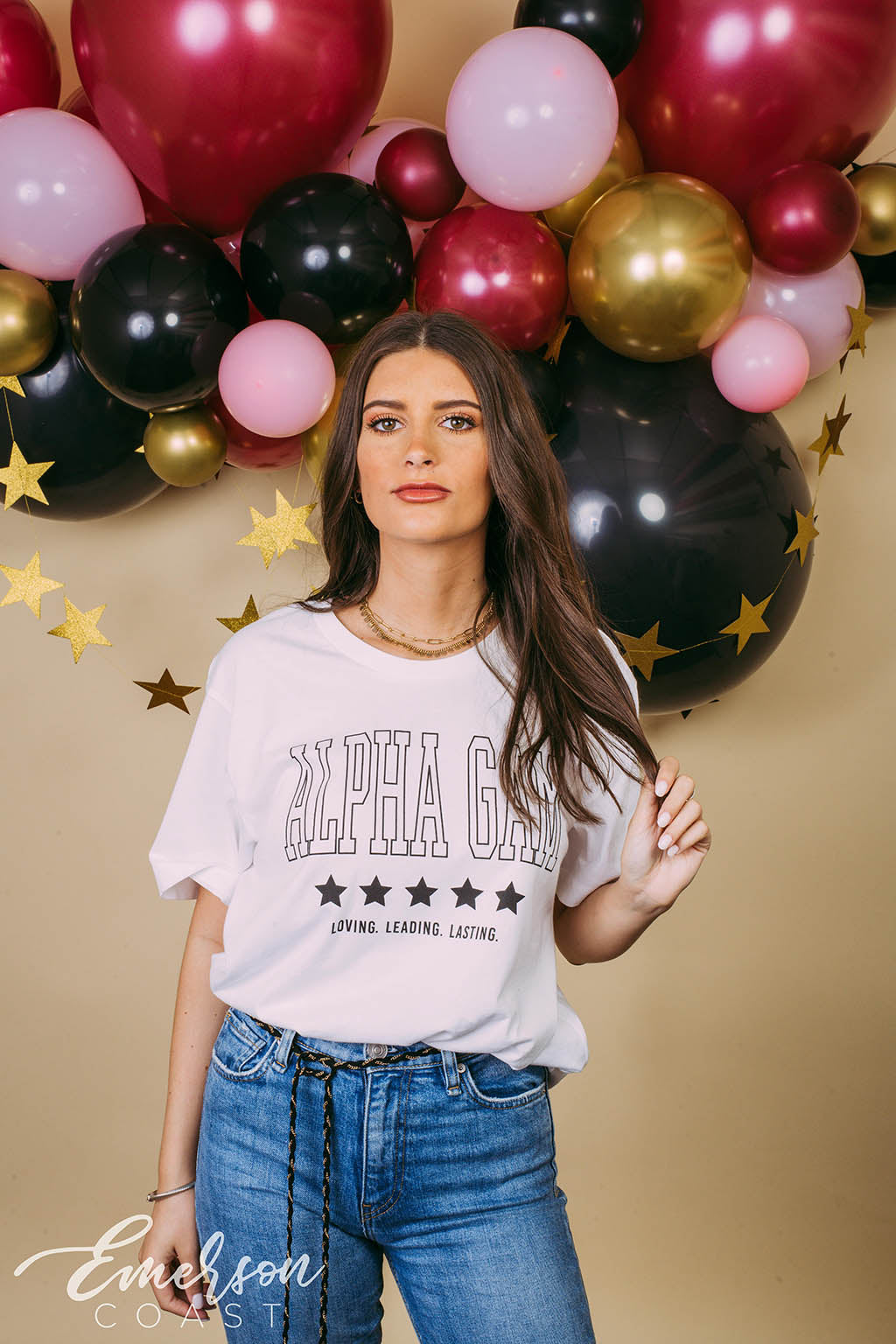 Alpha Gamma Delta Loving Leading Lasting Tee
