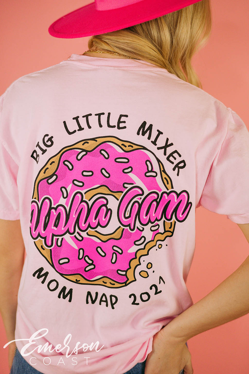 Alpha Gam Donut Big Little Mixer Tee