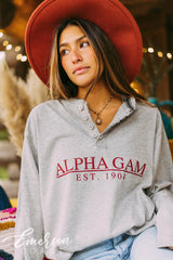 Alpha Gam Thermal Henley Long Sleeve