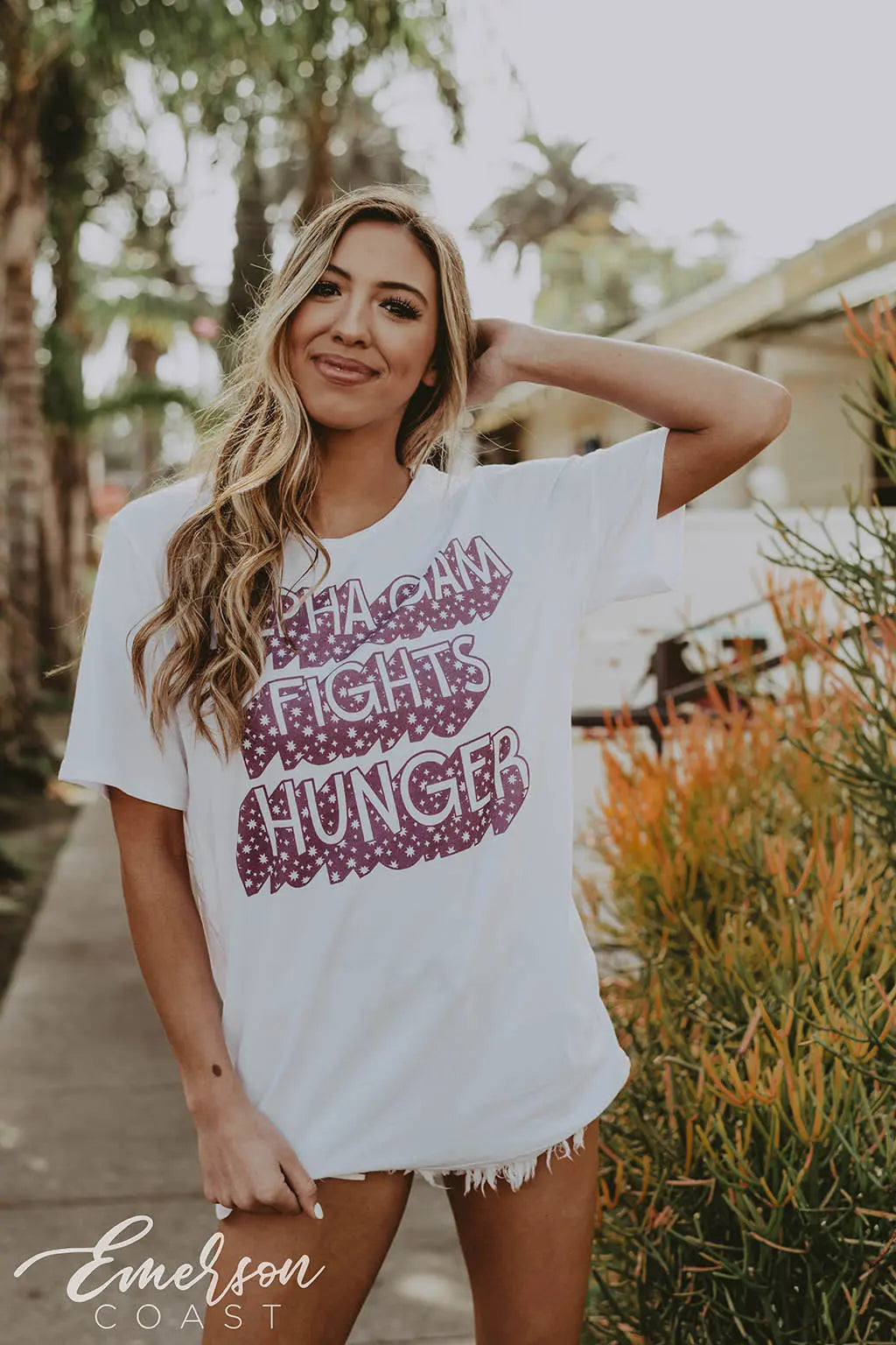 Alpha Gamma Delta Philanthropy Raw Neck Tee