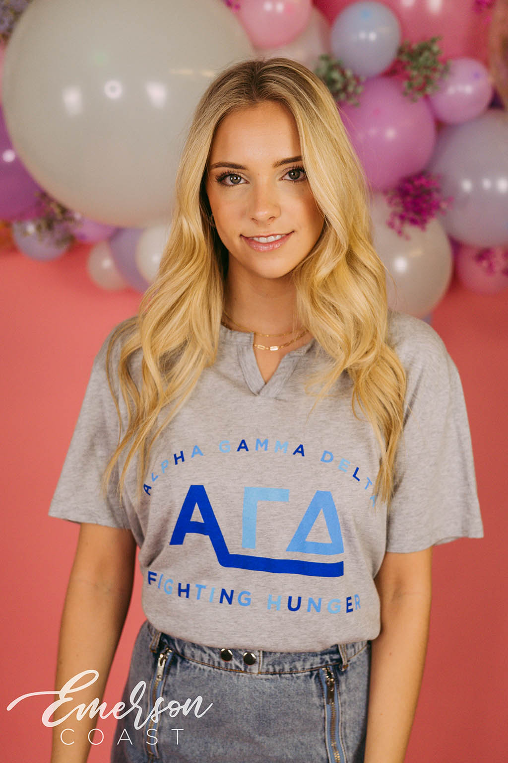 Alpha Gamma Delta Fighting Hunger Notch Tee