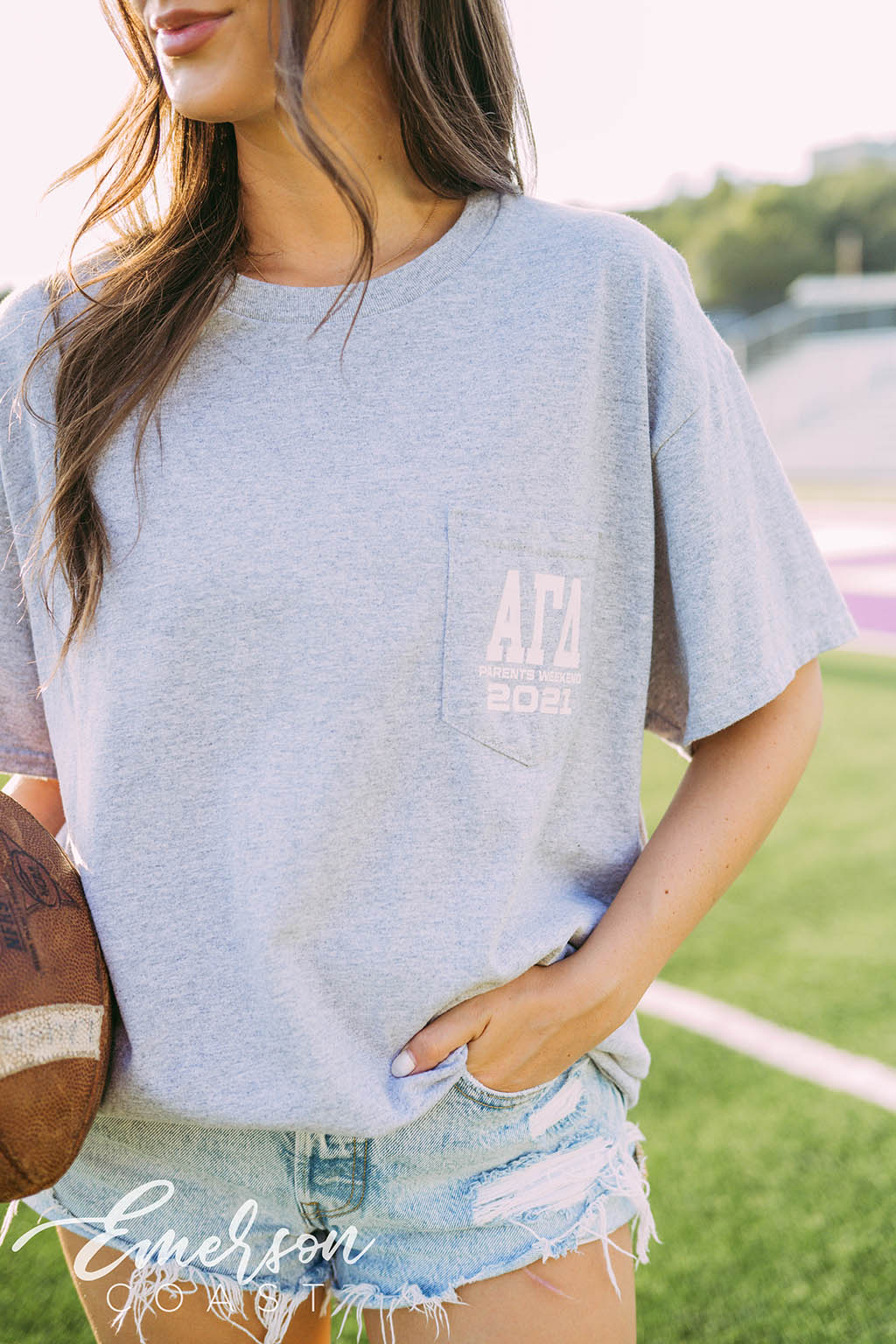 Alpha Gamma Delta Parents Weekend Football Tee
