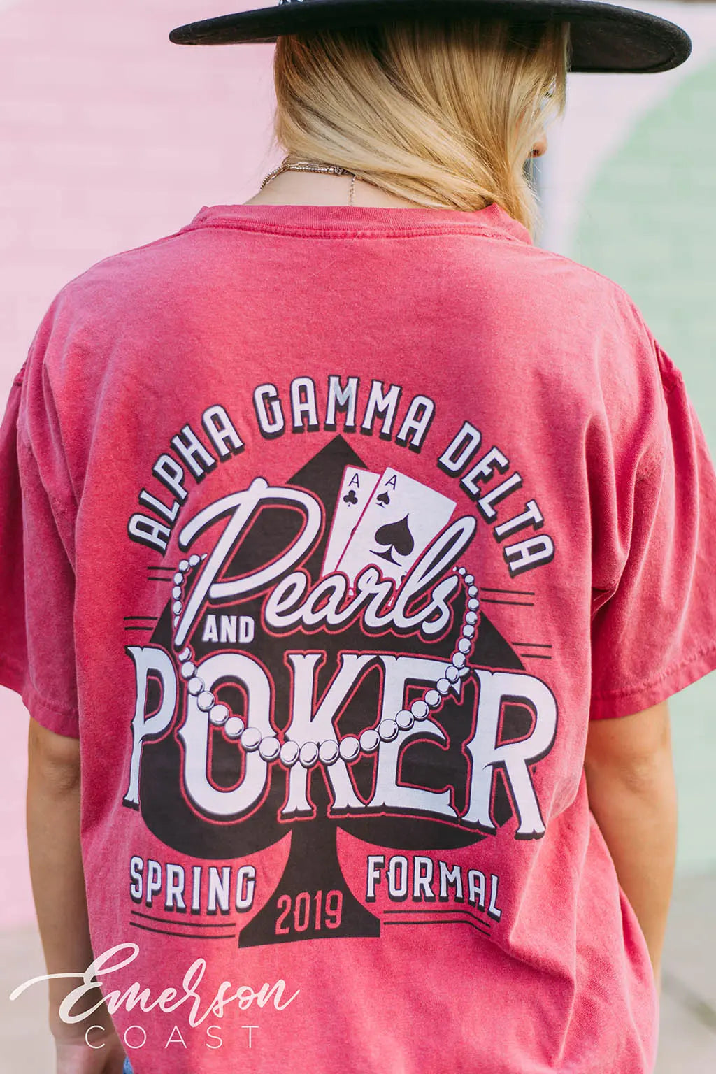 Alpha Gamma Delta Pearls and Poker Spring Formal Tee