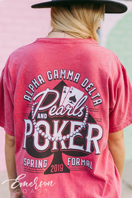 Alpha Gamma Delta Pearls and Poker Spring Formal Tee