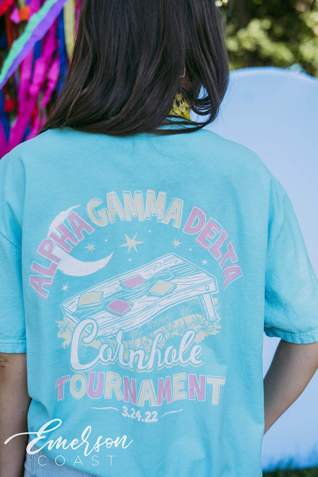 Alpha Gamma Delta Philanthropy Cornhole Tournament Tee