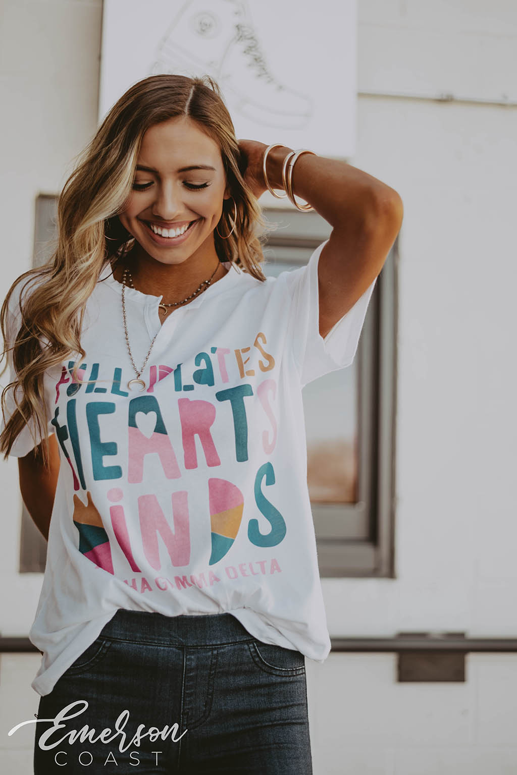 Alpha Gamma Delta Bright Philanthropy Notch Tee