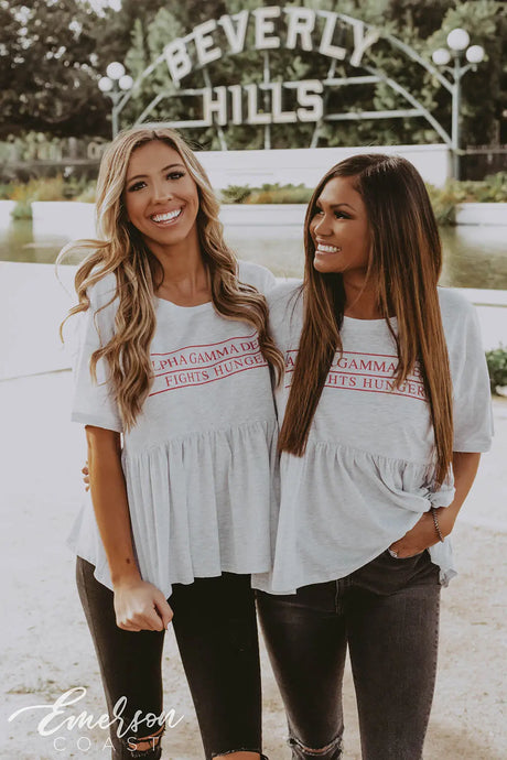 Alpha Gamma Delta Fights Hunger Peplum Tee
