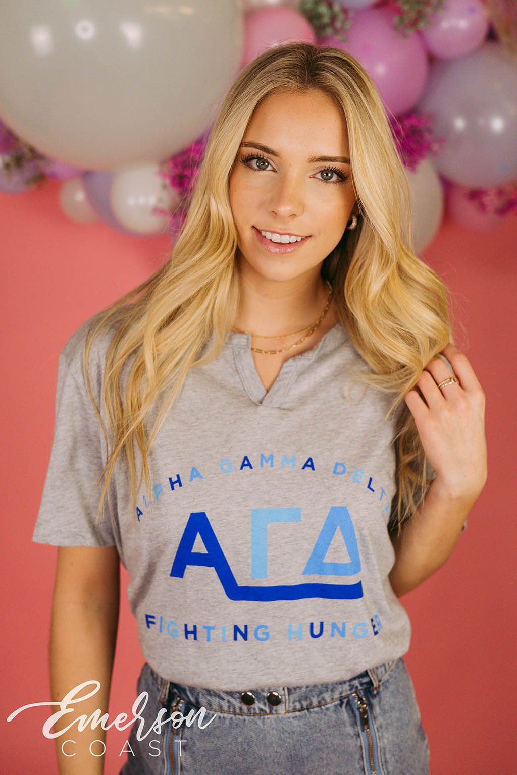 Alpha Gamma Delta Fighting Hunger Notch Tee