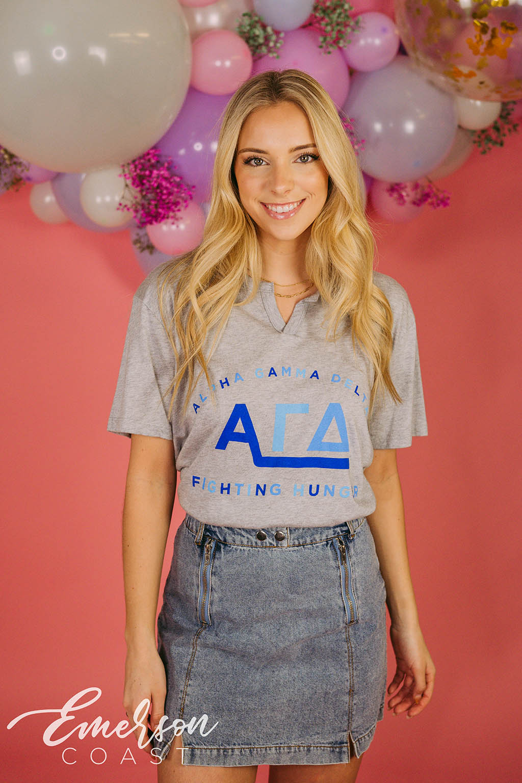 Alpha Gamma Delta Fighting Hunger Notch Tee