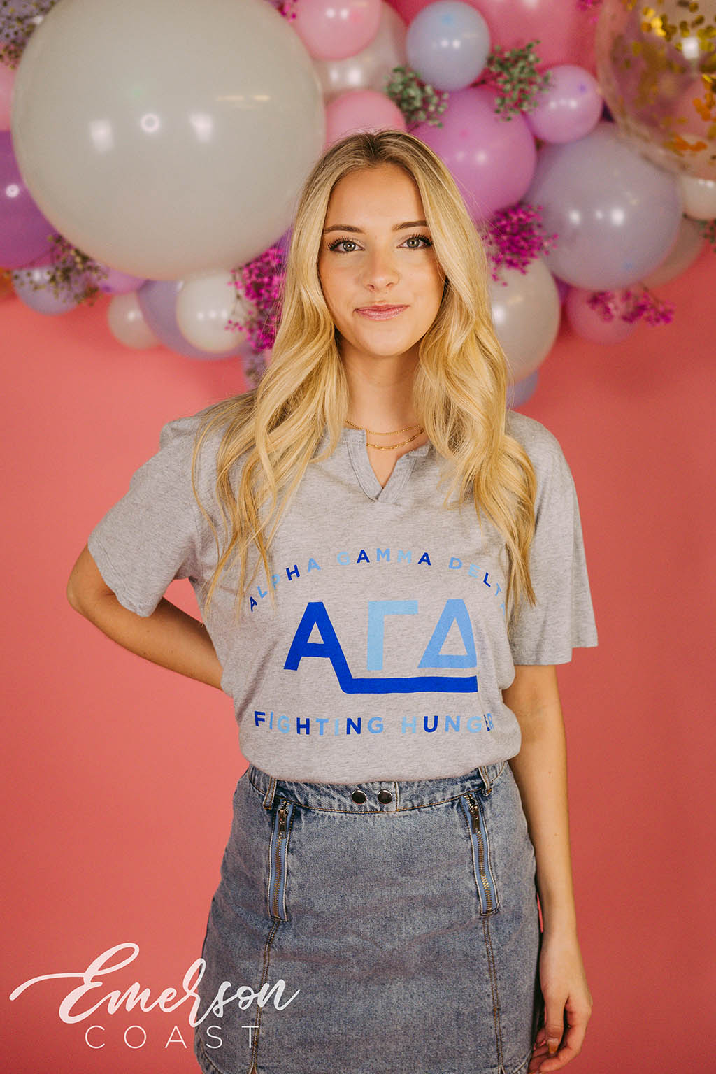 Alpha Gamma Delta Fighting Hunger Notch Tee