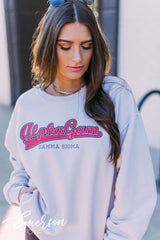Alpha Gam Collegiate Sand Crewneck