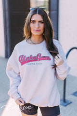 Alpha Gam Collegiate Sand Crewneck