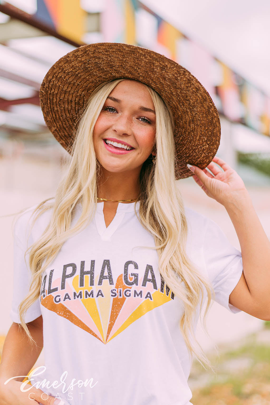 Alpha Gamma Delta Retro Recruitment Notch Tee