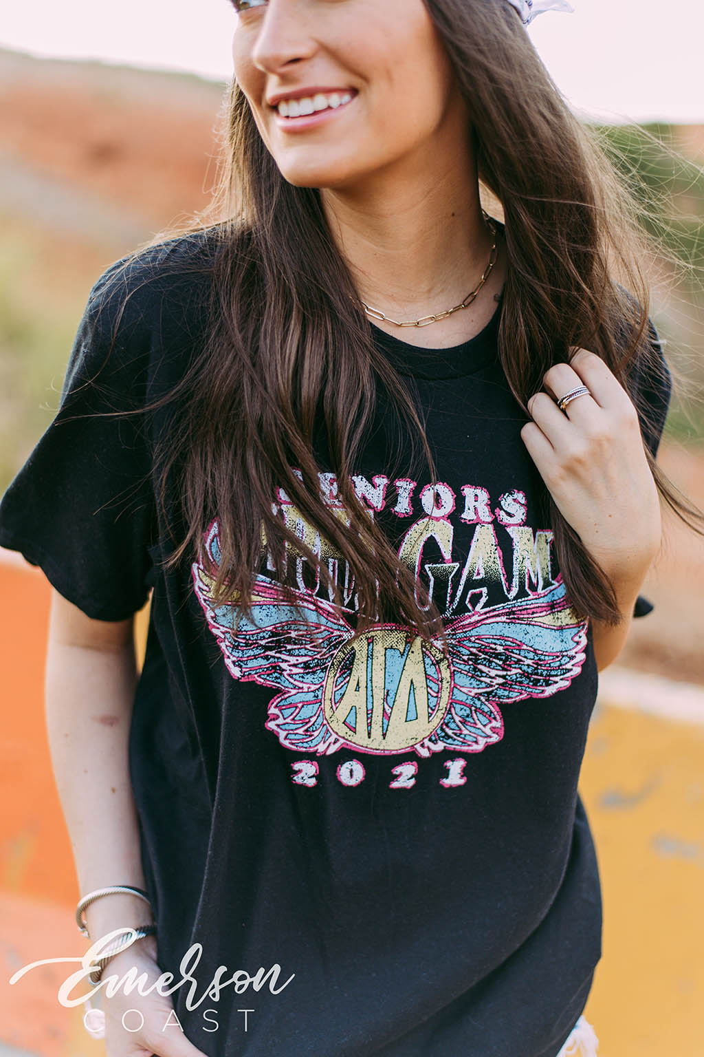 Alpha Gam Seniors Band Tee