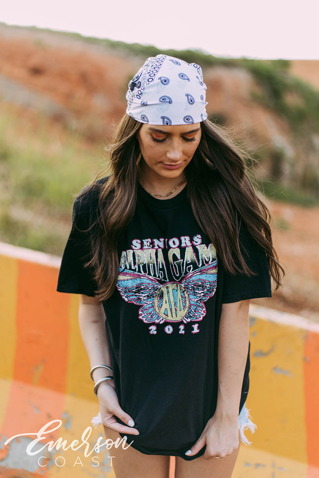 Alpha Gam Seniors Band Tee