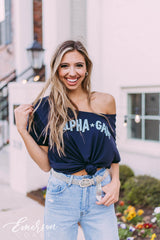 Alpha Gamma Delta Navy Slouchy Tee