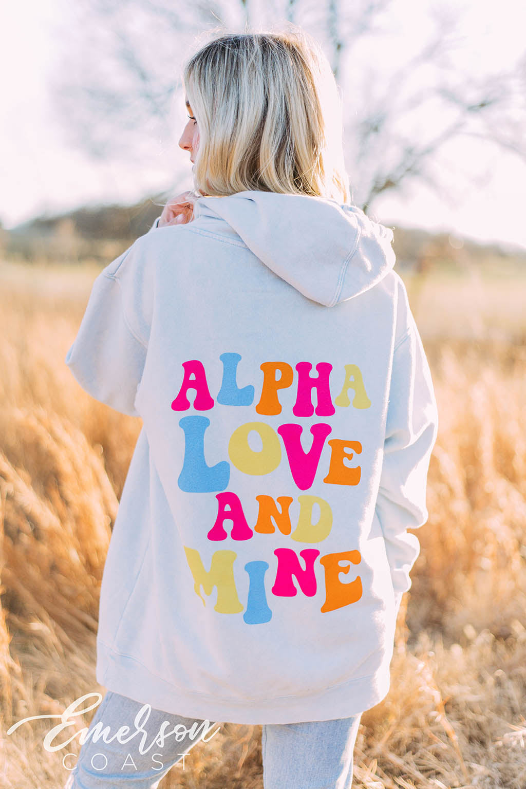 Alpha Love And Mine Blue Mineral Wash Hoodie