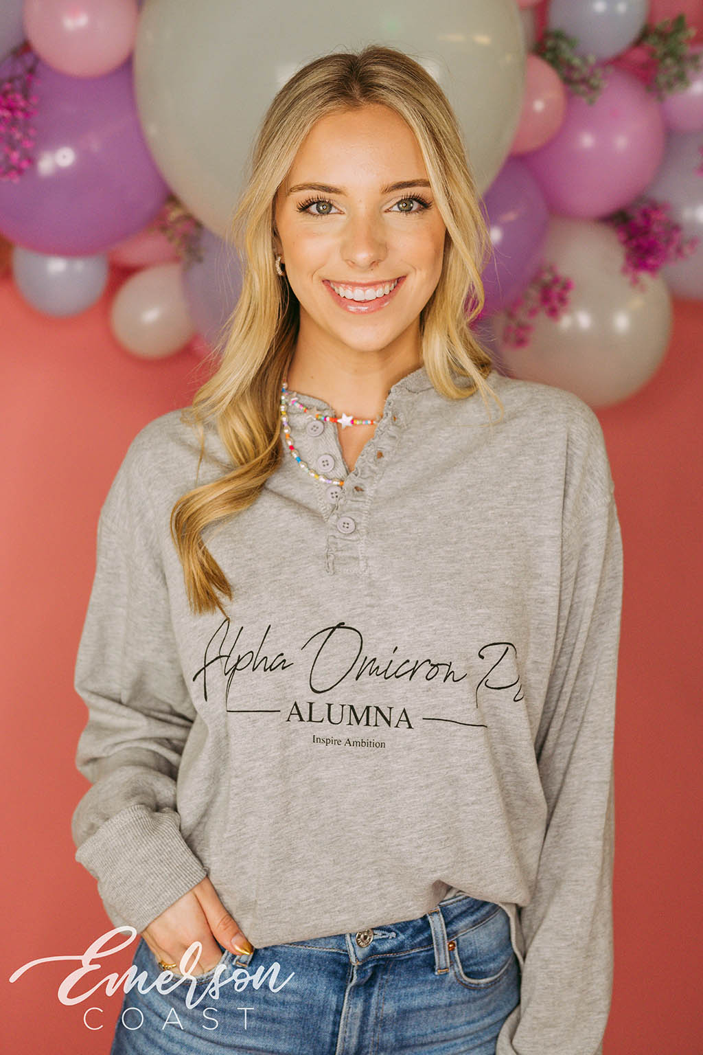 Alpha Omicron Pi Alumna Thermal Henley