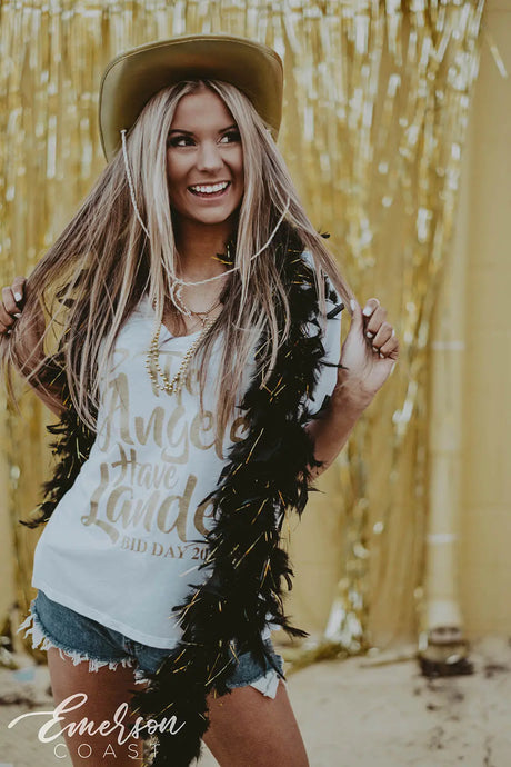 Alpha Omicron Pi Angels Bid Day V-Neck Tee
