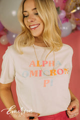 Alpha Omicron Pi Colorful Recruitment Tee