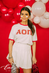AOII Cheerleader Bid Day Ringer Tee