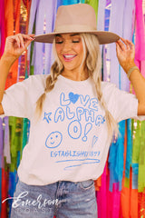 Alpha O PR Doodle Ivory Tee