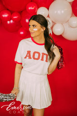 AOII Cheerleader Bid Day Ringer Tee