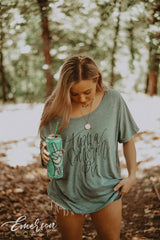 Alpha Omicron Pi Script Slouchy Tee