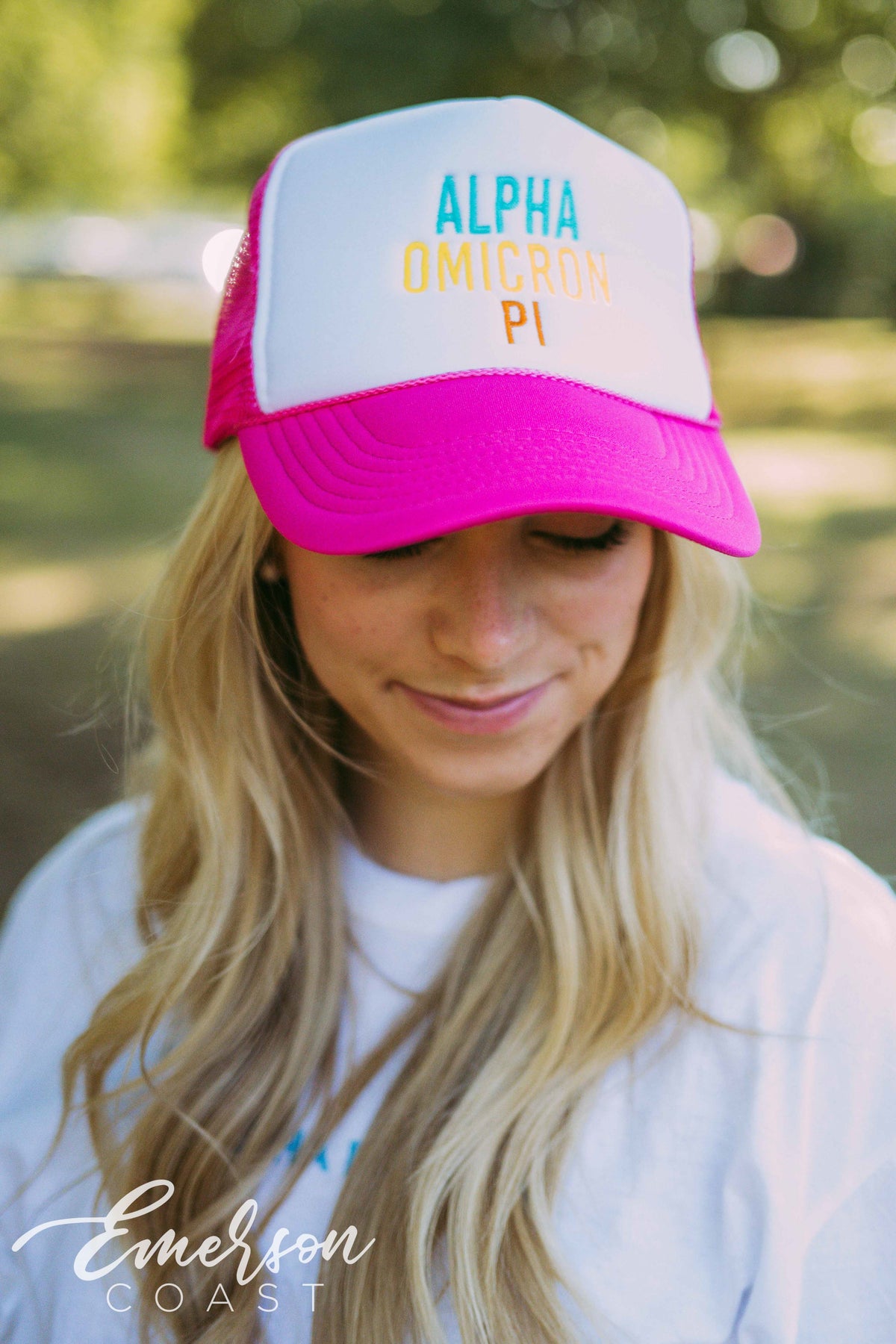 Alpha Omicron Pi Colorful Embroidered Hat