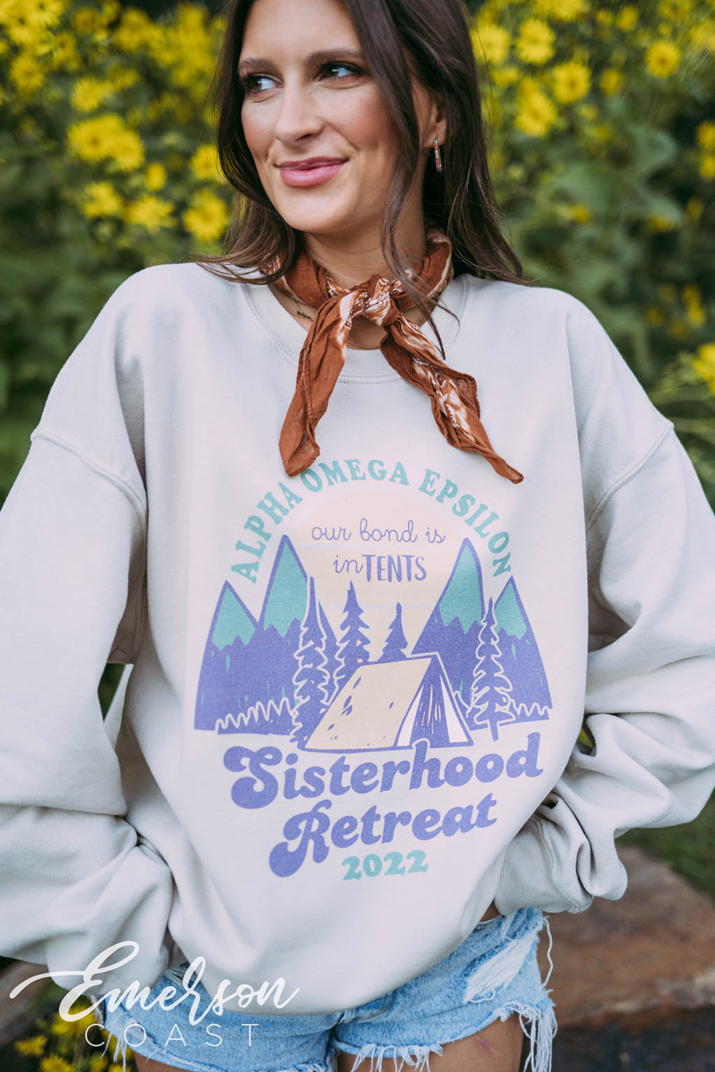 Alpha Omega Epsilon Sisterhood Retreat Camping Crewneck