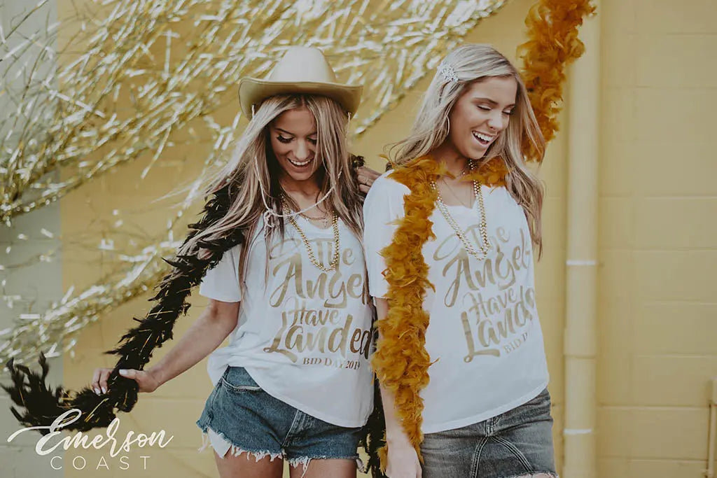 Alpha Omicron Pi Angels Bid Day V-Neck Tee
