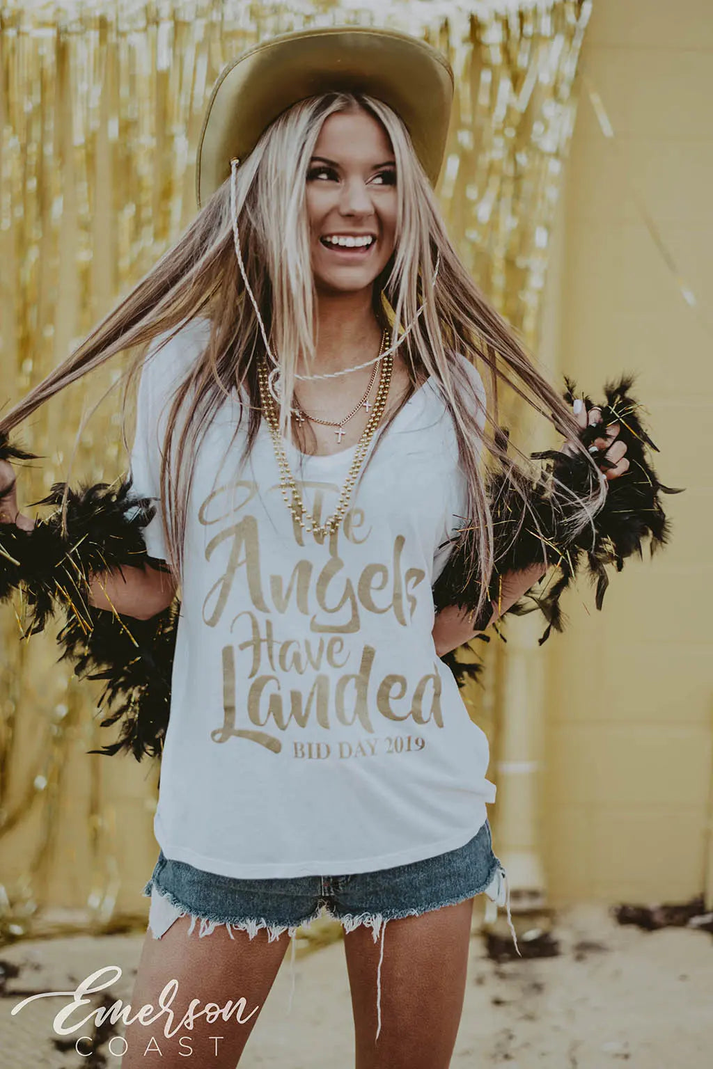 Alpha Omicron Pi Angels Bid Day V-Neck Tee