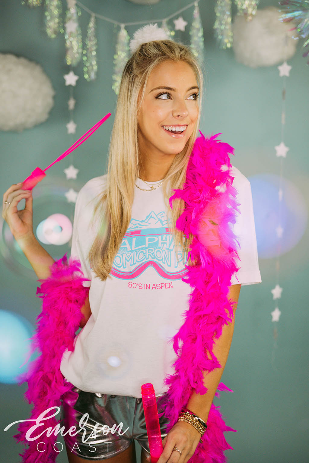 Alpha Omicron Pi 80's In Aspen Bid Day Tee