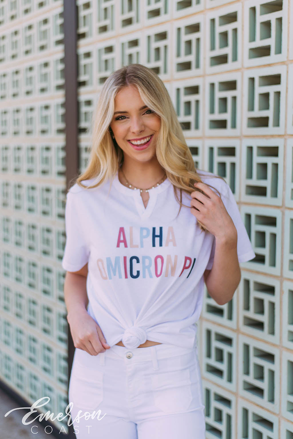 Alpha Omicron Pi Colorful Notch PR T-Shirt