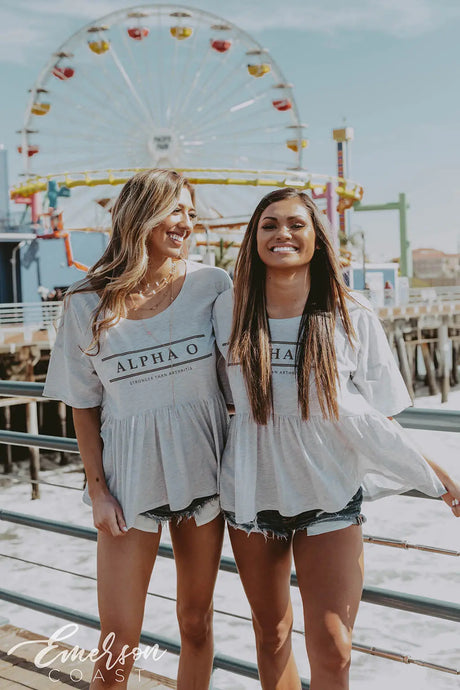 Alpha Omicron Pi Philanthropy Peplum Tee